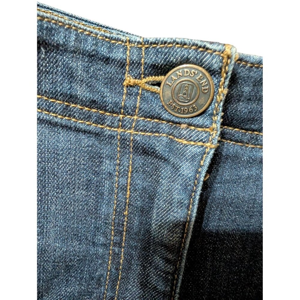 Lands End Womens Dark Wash Denim A-Line Skirt Size 12 - Picture 4 of 10